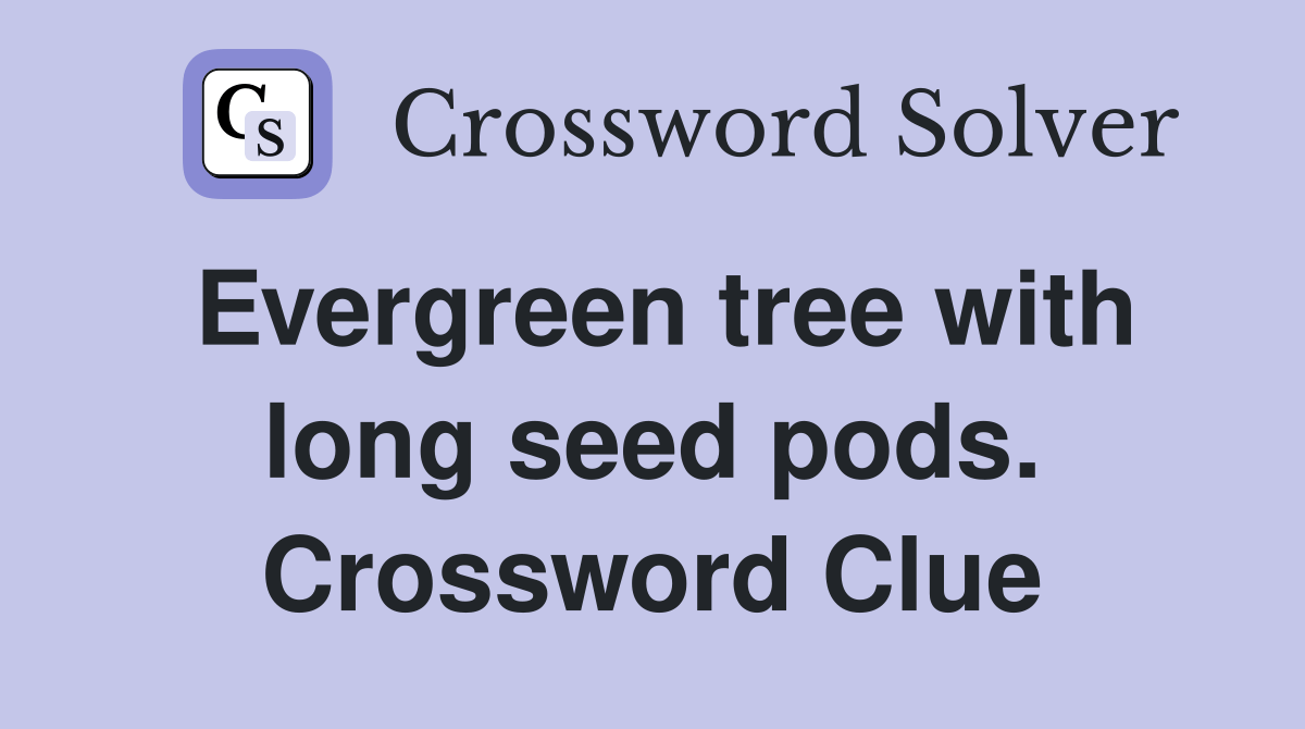 Evergreen tree with long seed pods. Crossword Clue Answers